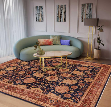 handmade Traditional Kafkaz Chobi Ziegler Blue Lt. Brown Hand Knotted RECTANGLE 100% WOOL area rug 10 x 14